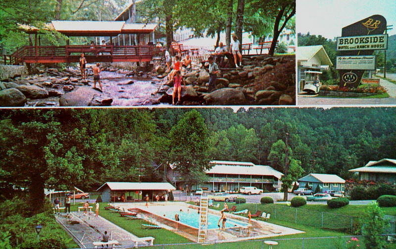 Brookside Lodge (Brookside Motel and Ranch House) - Vintage Postcard (newer photo)